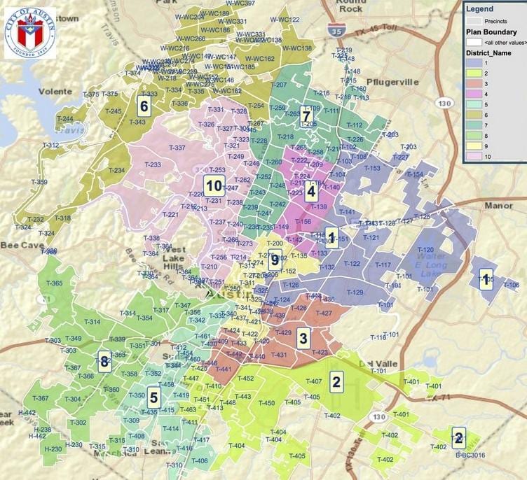 Austin Tx carte de zonage