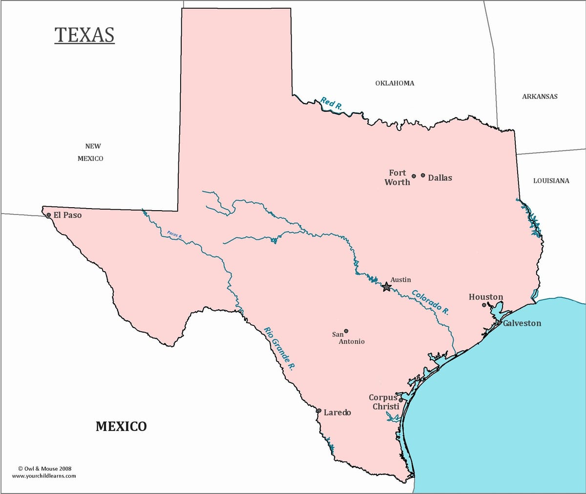 Austin, au texas, sur une carte,
