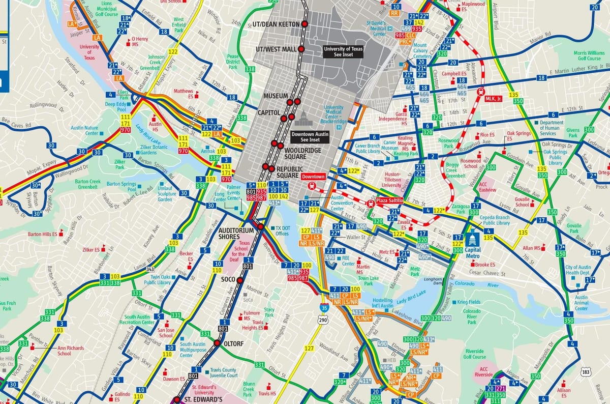 Austin transports publics carte