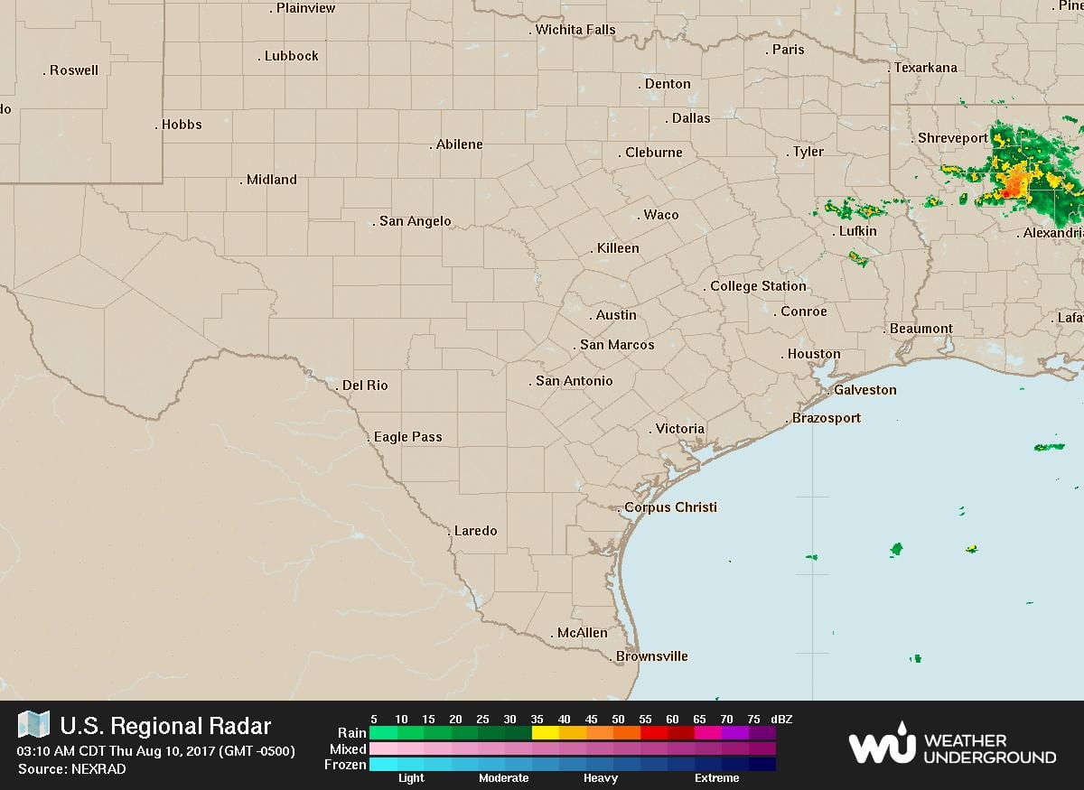 la carte de Austin radar