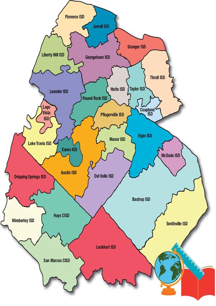 le district scolaire de la carte de Austin
