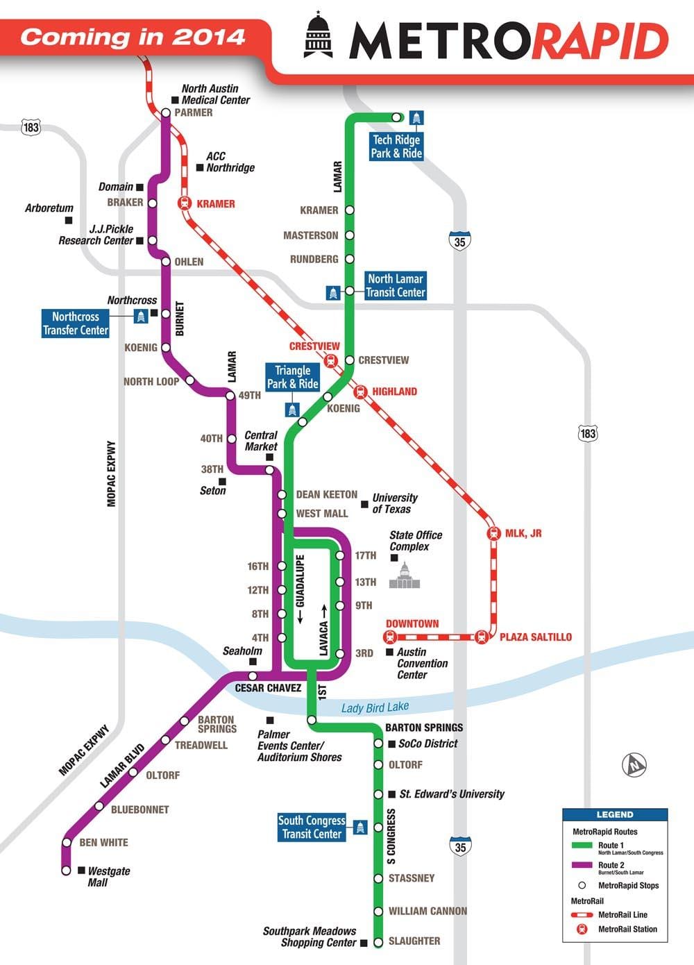métro Austin carte