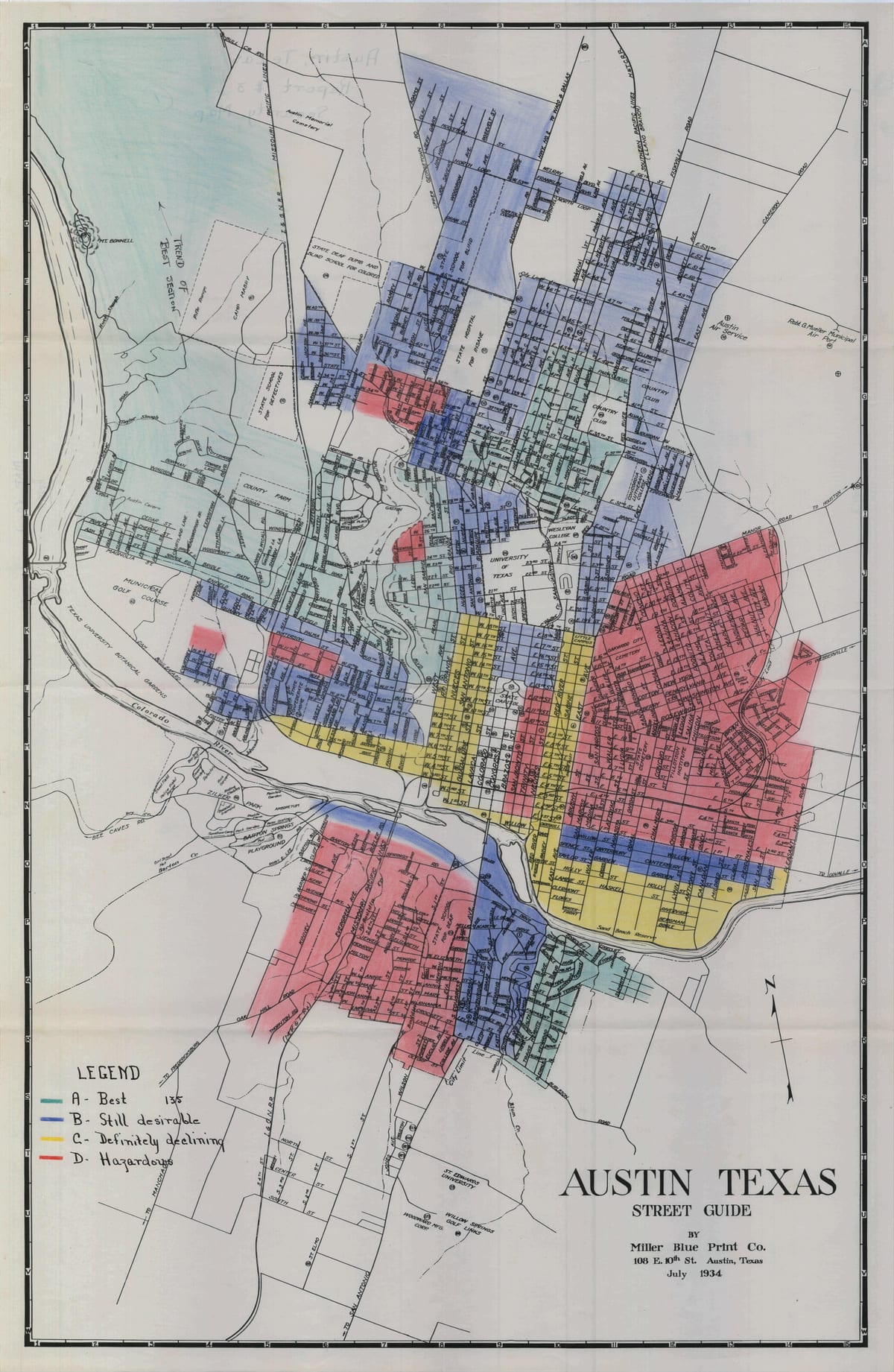 carte de la carte de Austin