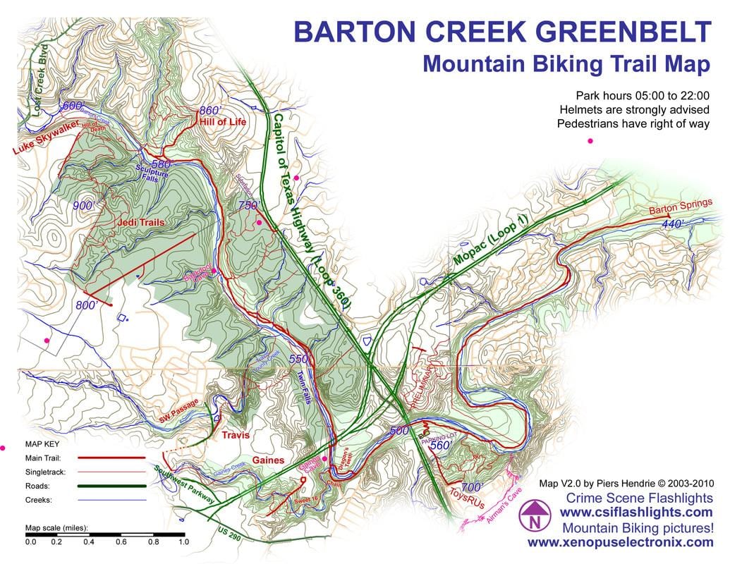 la ceinture de verdure de la carte de Austin