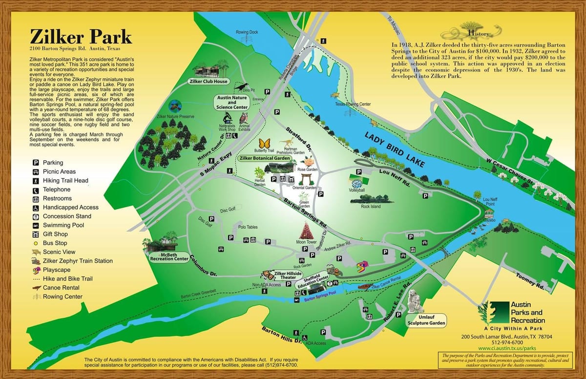 carte de Zilker Austin