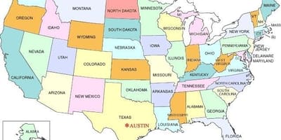 Austin dans la carte des états-unis