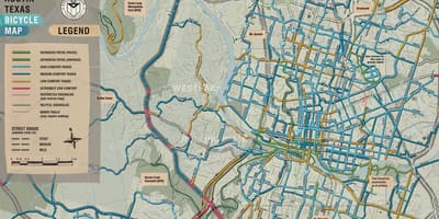 Carte vélo de Austin