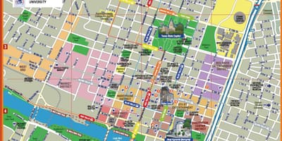Carte du centre-ville d'Austin